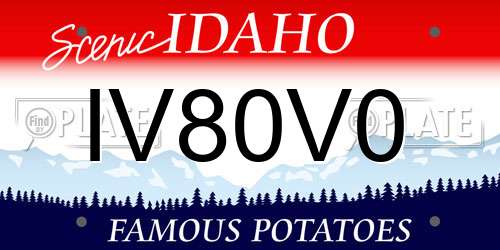 IV80V0 Idaho License Plate