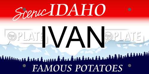 IVAN Idaho License Plate