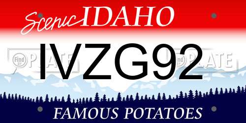 IVZG92 Idaho License Plate