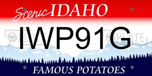 IWP91G Idaho License Plate