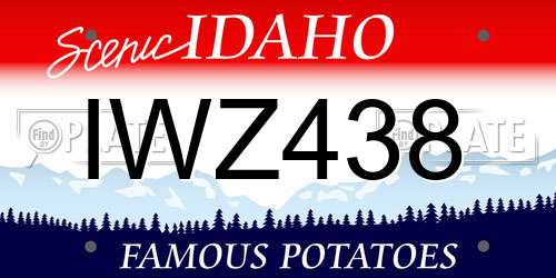 IWZ438 Idaho License Plate