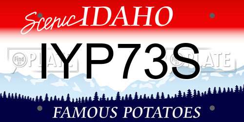 IYP73S Idaho License Plate
