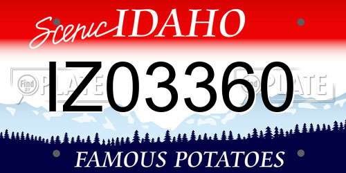 IZ03360 Idaho License Plate