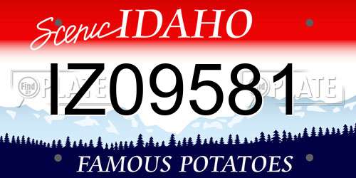IZ09581 Idaho License Plate