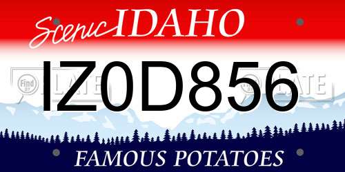 IZ0D856 Idaho License Plate