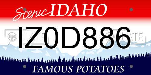 IZ0D886 Idaho License Plate