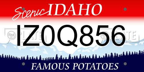 IZ0Q856 Idaho License Plate