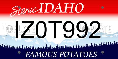 IZ0T992 Idaho License Plate