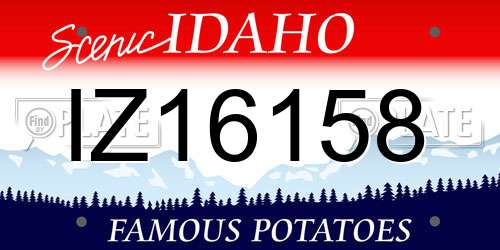 IZ16158 Idaho License Plate