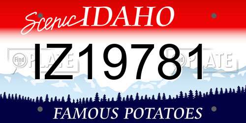 IZ19781 Idaho License Plate