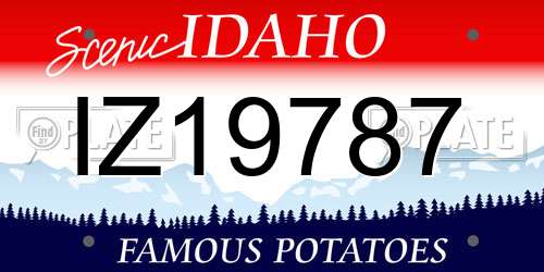 IZ19787 Idaho License Plate