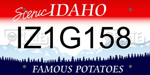 IZ1G158 Idaho License Plate
