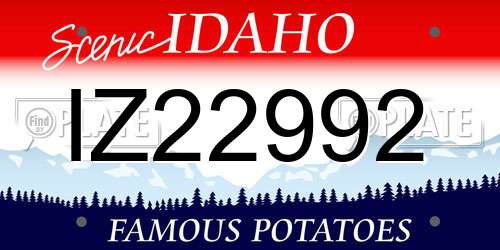 IZ22992 Idaho License Plate