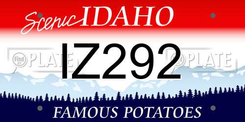 IZ292 Idaho License Plate