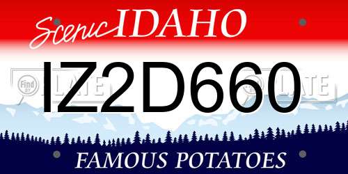 IZ2D660 Idaho License Plate