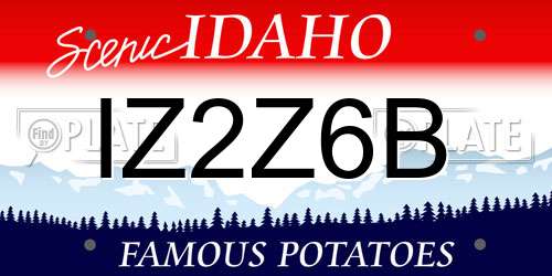 IZ2Z6B Idaho License Plate