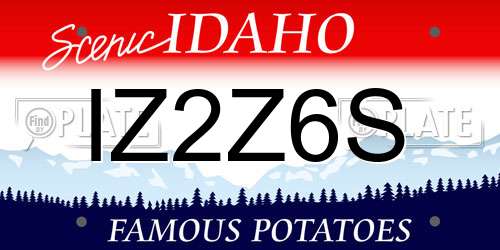 IZ2Z6S Idaho License Plate