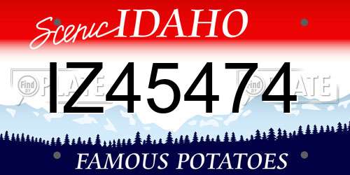IZ45474 Idaho License Plate
