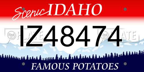 IZ48474 Idaho License Plate