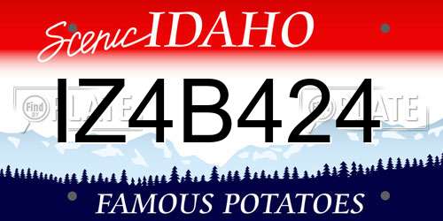 IZ4B424 Idaho License Plate