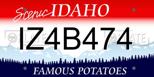 IZ4B474 Idaho License Plate