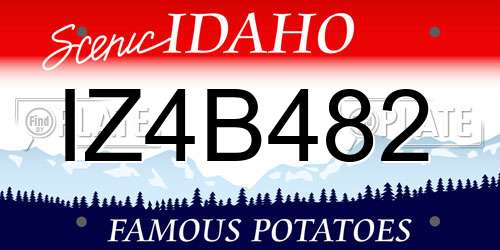 IZ4B482 Idaho License Plate