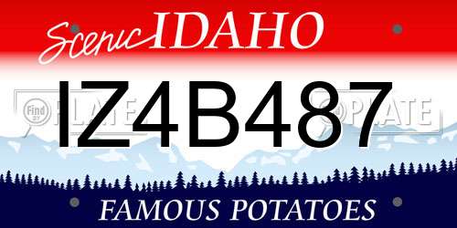 IZ4B487 Idaho License Plate