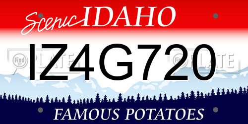 IZ4G720 Idaho License Plate