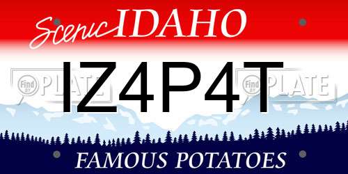 IZ4P4T Idaho License Plate