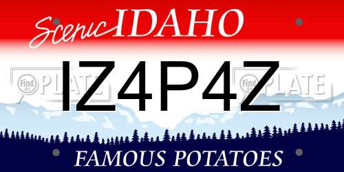 IZ4P4Z Idaho License Plate