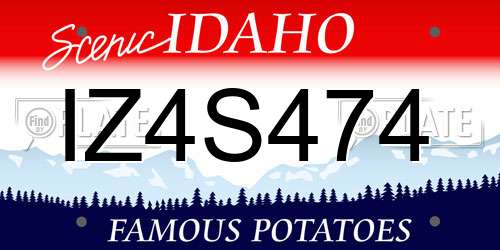 IZ4S474 Idaho License Plate