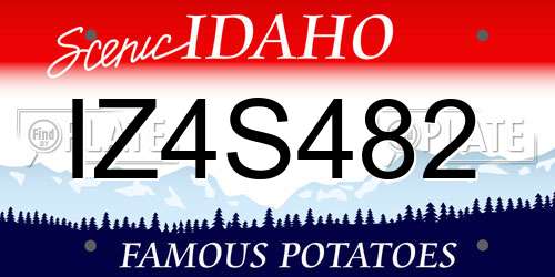 IZ4S482 Idaho License Plate