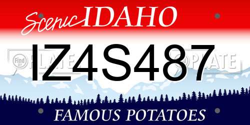 IZ4S487 Idaho License Plate