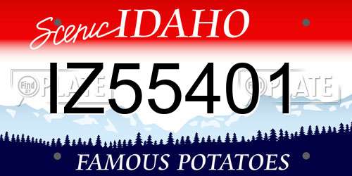 IZ55401 Idaho License Plate