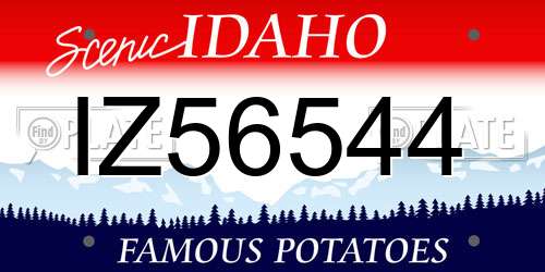 IZ56544 Idaho License Plate