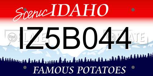 IZ5B044 Idaho License Plate