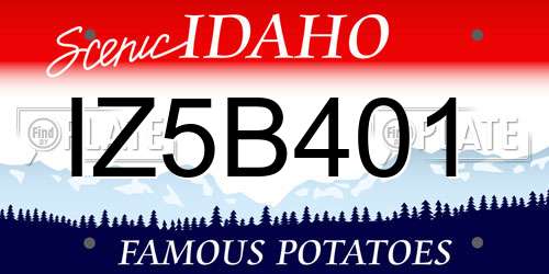 IZ5B401 Idaho License Plate