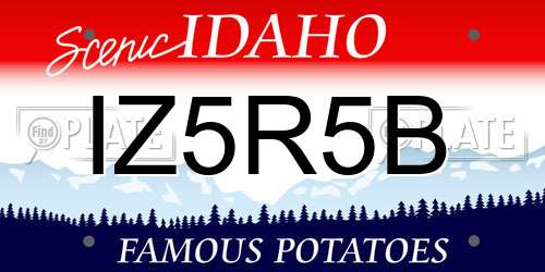 IZ5R5B Idaho License Plate