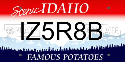 IZ5R8B Idaho License Plate