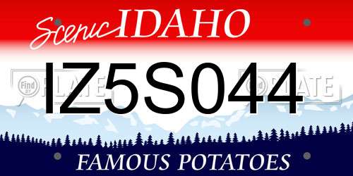 IZ5S044 Idaho License Plate