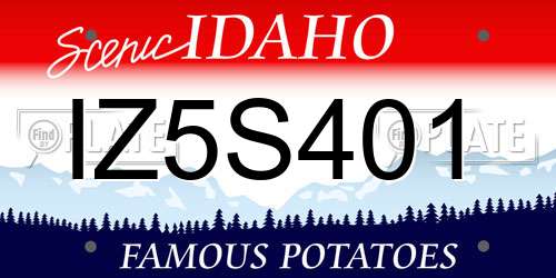 IZ5S401 Idaho License Plate