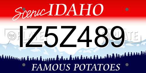 IZ5Z489 Idaho License Plate