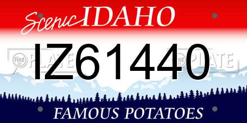 IZ61440 Idaho License Plate