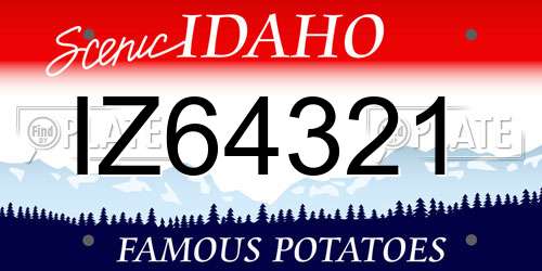 IZ64321 Idaho License Plate