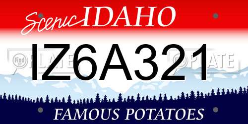 IZ6A321 Idaho License Plate