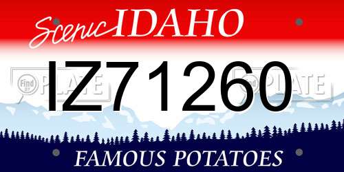 IZ71260 Idaho License Plate