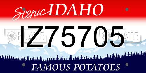 IZ75705 Idaho License Plate