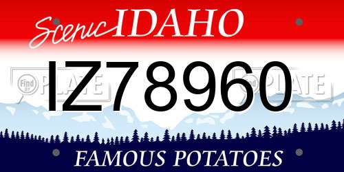 IZ78960 Idaho License Plate