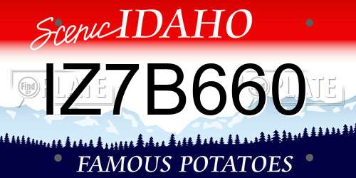 IZ7B660 Idaho License Plate