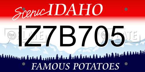 IZ7B705 Idaho License Plate
